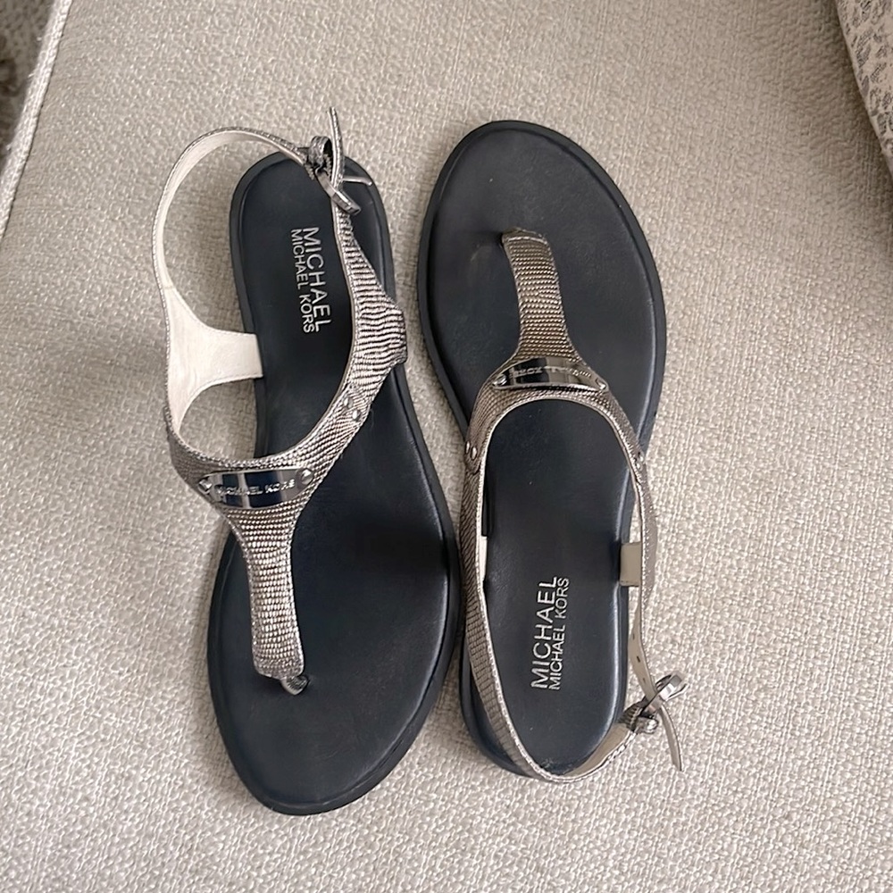 Michael Kors sandal, gunmetal color, size 9